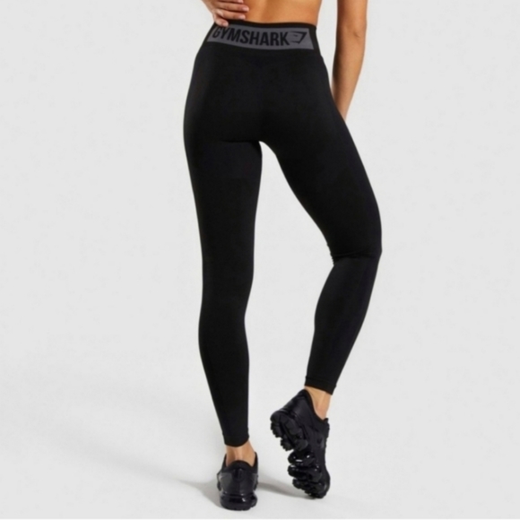 Gymshark Pants - Gymshark Black High Rise Graphic Logo Seamless Flex Tight Leggings